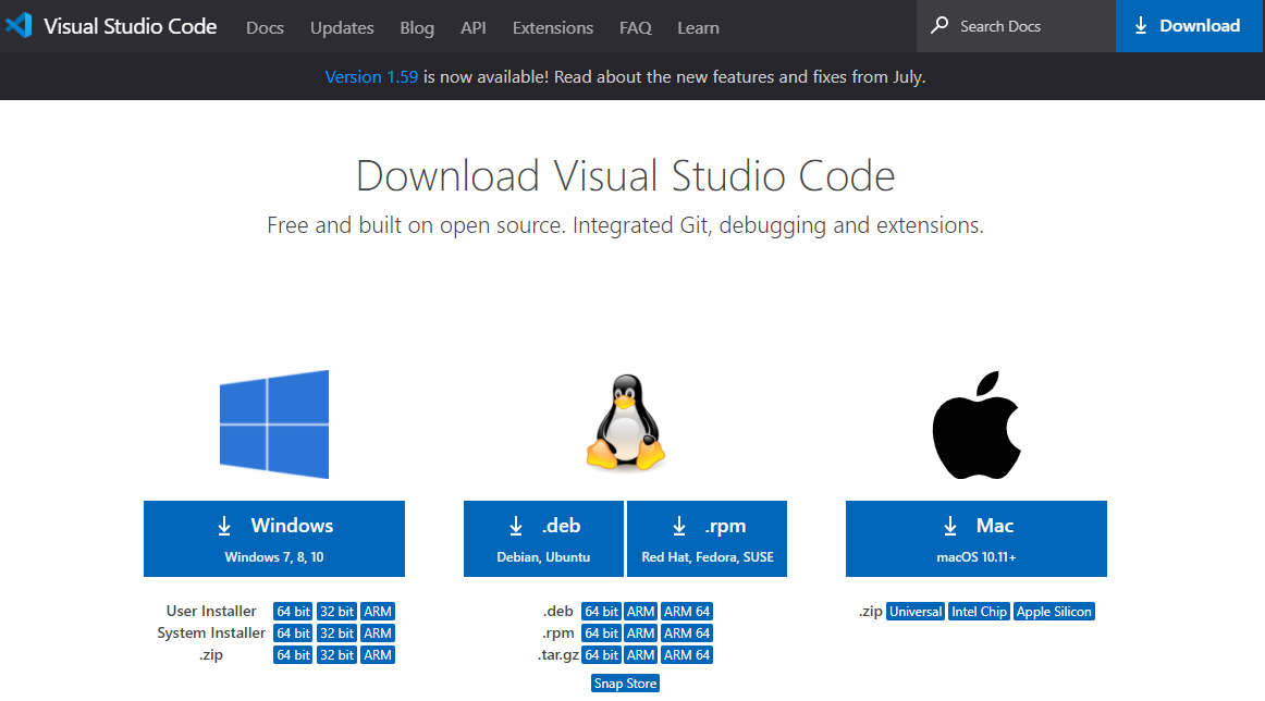 Visual Studio Code 다운로드